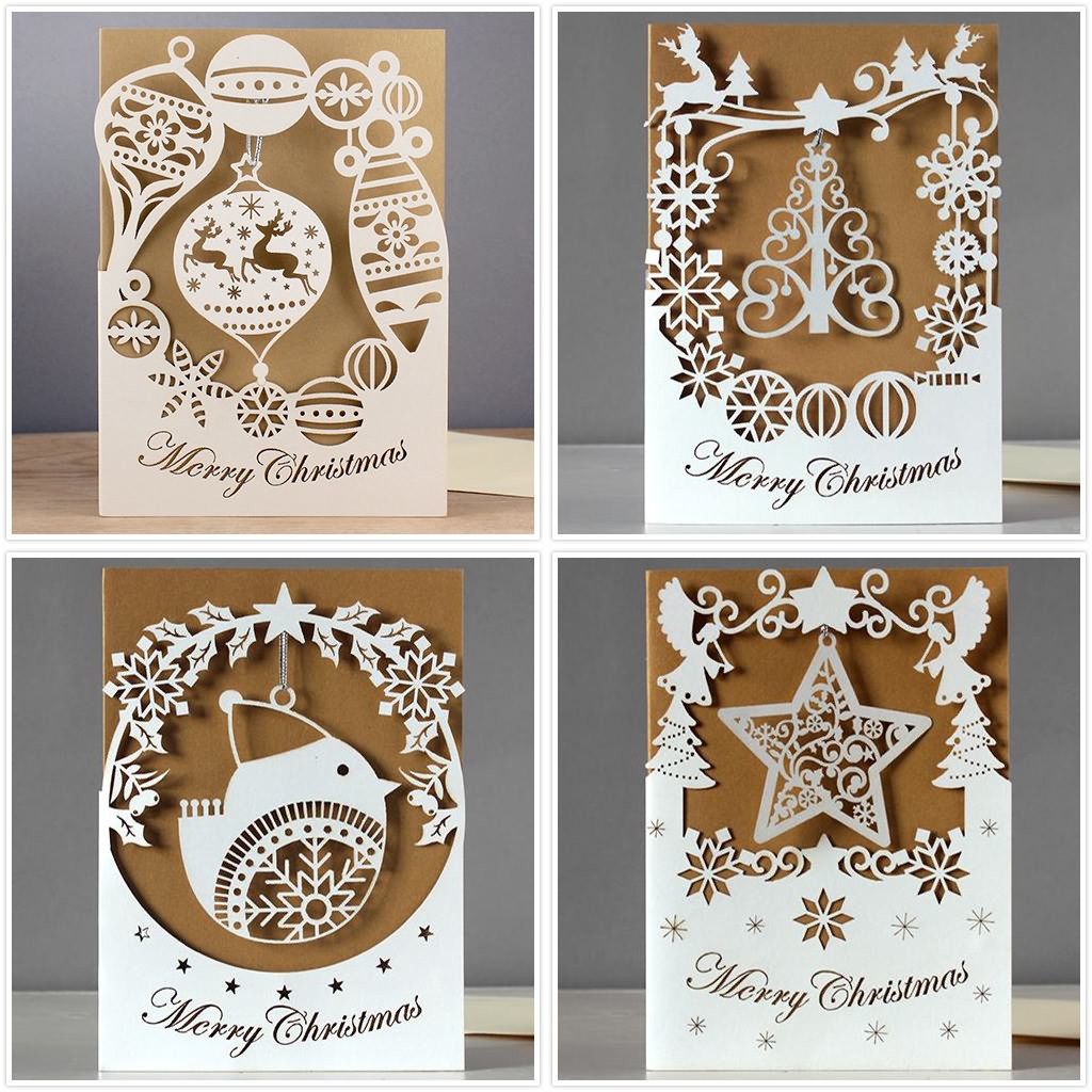 激光切割 3D 圣誕紙卡