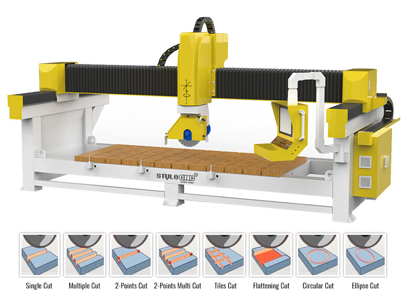 適用于廚房臺(tái)面和梳妝臺(tái)面的四軸數(shù)控橋切機(jī)