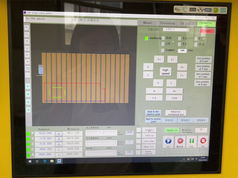適用于廚房臺(tái)面和梳妝臺(tái)面的四軸數(shù)控橋切機(jī)