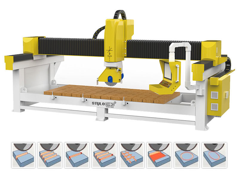 適用于廚房臺(tái)面和梳妝臺(tái)面的四軸數(shù)控橋切機(jī)