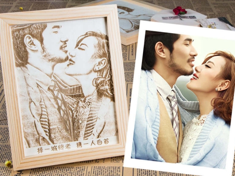 用于木刻畫(huà)的激光木雕機(jī)