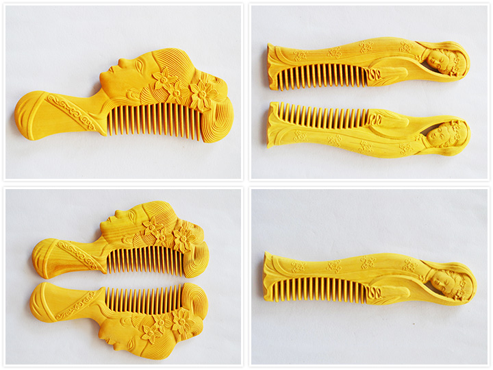 中國(guó)黃楊木工藝品數(shù)控雕刻機(jī)用于木梳