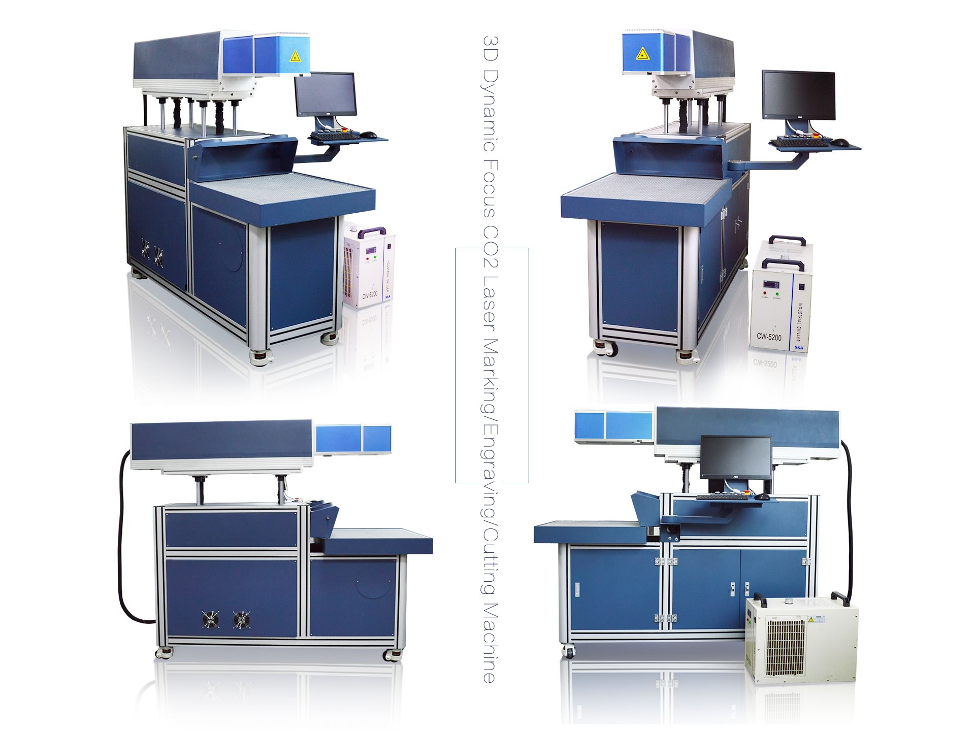 3D 動(dòng)態(tài)焦點(diǎn) CO2 激光打標(biāo)/雕刻/切割機(jī) 200W 高功率射頻激光管